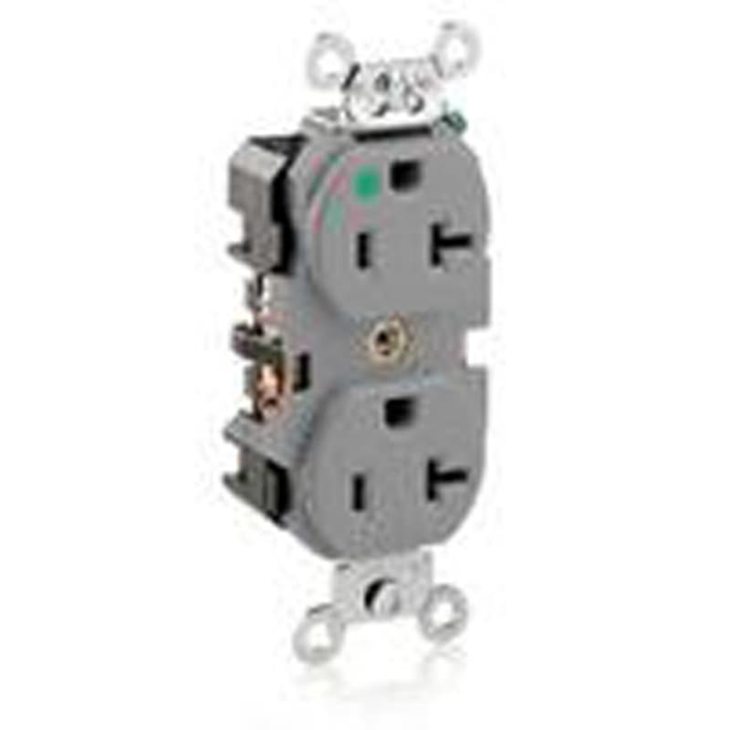 Leviton 8300-GY Hospital Grade Duplex Receptacle, 20A, 125V, 5-20R, Gray Leviton 8300-GY Hospital Grade Duplex Receptacle, 20A, 125V, 5-20R, Gray