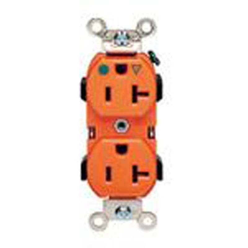 Leviton 8300-OIG Hospital Grade Duplex Receptacle, 20A, 125V, Orange, Narrow Leviton 8300-OIG Hospital Grade Duplex Receptacle, 20A, 125V, Orange, Narrow