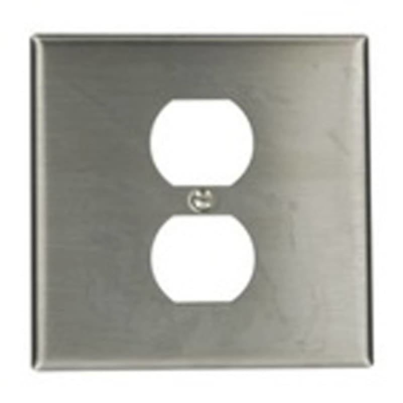Leviton 84039-40 2-Gang Wallplate, Duplex, Type 302 Stainless Steel, Standard Leviton 84039-40 2-Gang Wallplate, Duplex, Type 302 Stainless Steel, Standard