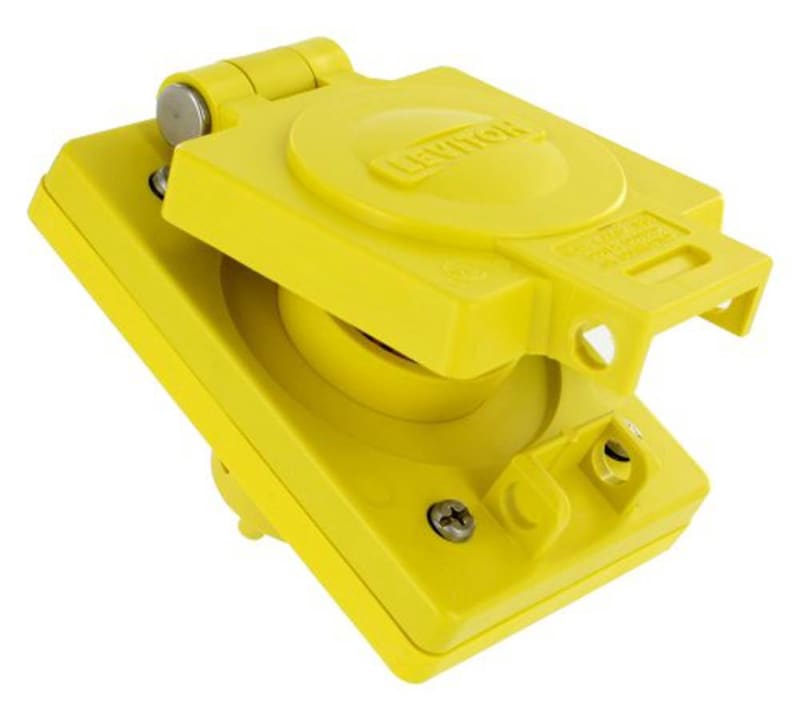 Leviton 90W47-S 15 Amp, 125 Volt Industrial Grade, Grounding, Wetguard