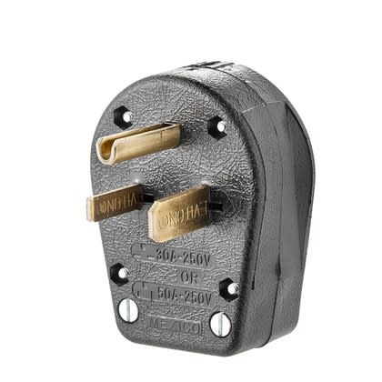 Leviton 931-E 30/50A Commercial Straight Blade Plug, Black