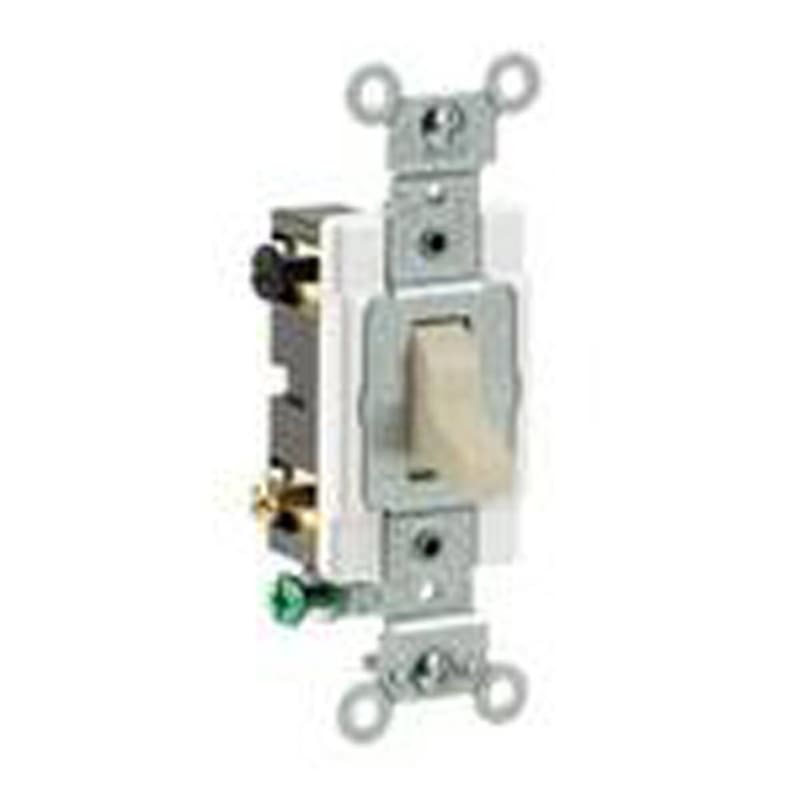 Leviton CS420-2I 4-Way Switch, 20 Amp, 120/27V, Ivory, Side Wired