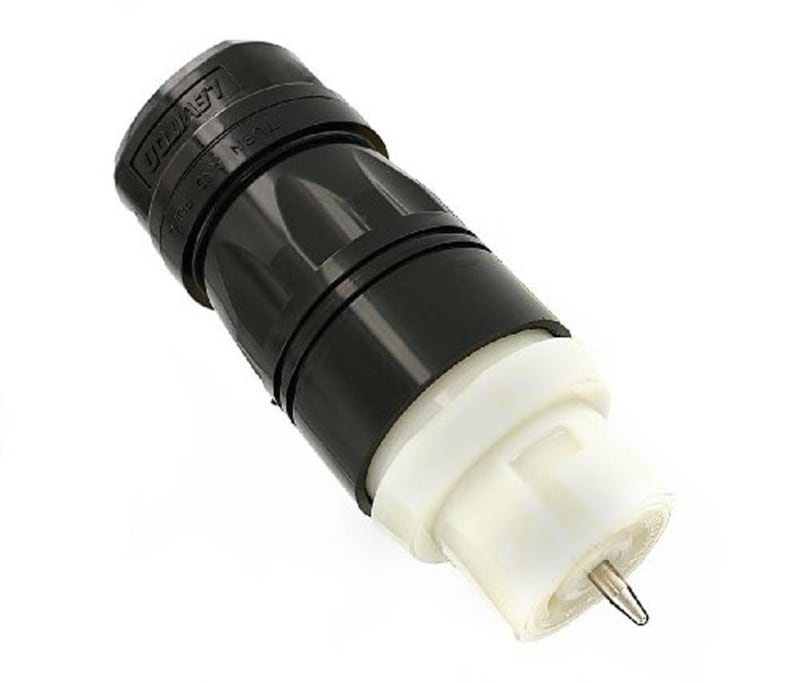 Leviton CS8264C 50 Amp, 250V AC, Industrial Grade, Black/White Locking Connector Leviton CS8264C 50 Amp, 250V AC, Industrial Grade, Black/White Locking Connector