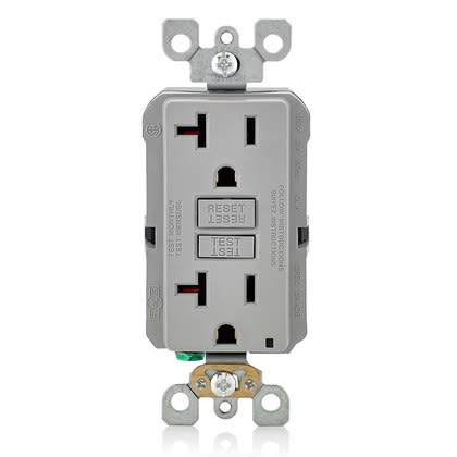 Leviton GFNT2-GY GFCI Receptacle, 20A, 125V, Gray Leviton GFNT2-GY GFCI Receptacle, 20A, 125V, Gray