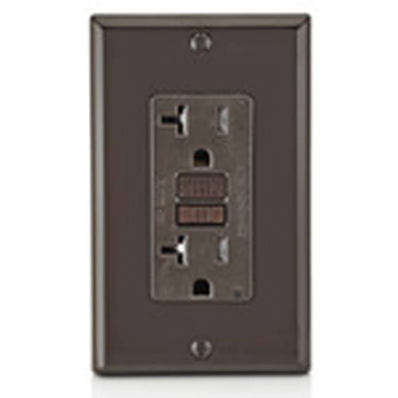 Leviton GFTR2 Tamper Resistant GFCI Receptacle, 20A, 125V, Brown