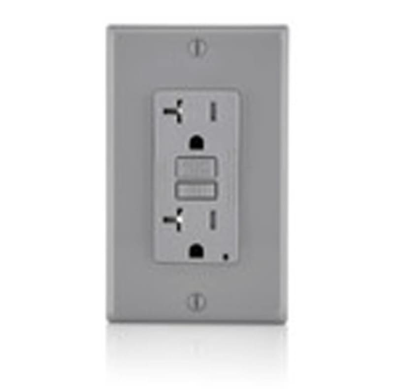 Leviton GFTR2-GY Tamper Resistant GFCI Receptacle, 20A, 125V, Gray Leviton GFTR2-GY Tamper Resistant GFCI Receptacle, 20A, 125V, Gray