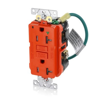 Leviton GFTR2-IGO Tamper Resistant GFCI Receptacle, 20A, 125V, Orange