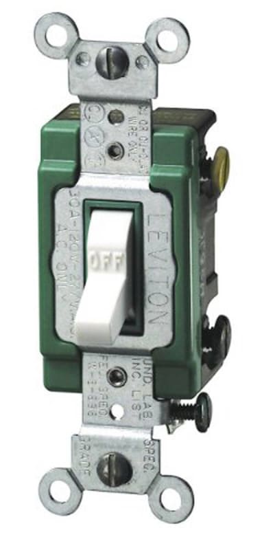 Leviton 3032-2W 30 Amp, 120/277 Volt, Toggle Double-Pole AC Quiet Switch Leviton 3032-2W 30 Amp, 120/277 Volt, Toggle Double-Pole AC Quiet Switch