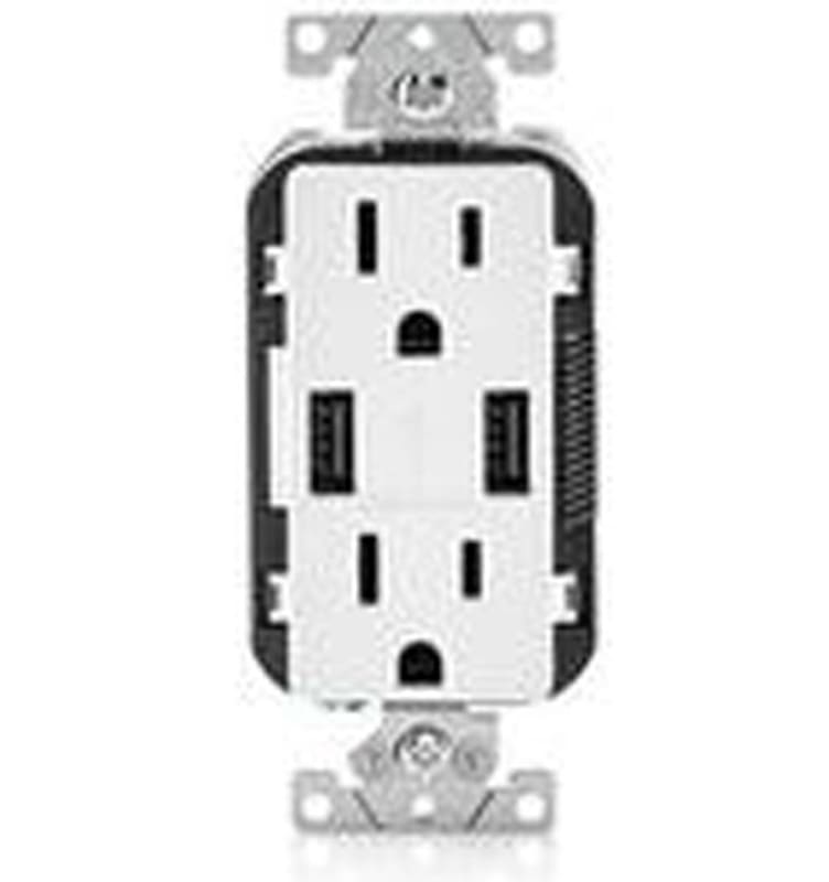Leviton T5632-W Combination USB Charger / Decora Duplex Receptacle, 15A,White Leviton T5632-W Combination USB Charger / Decora Duplex Receptacle, 15A,White