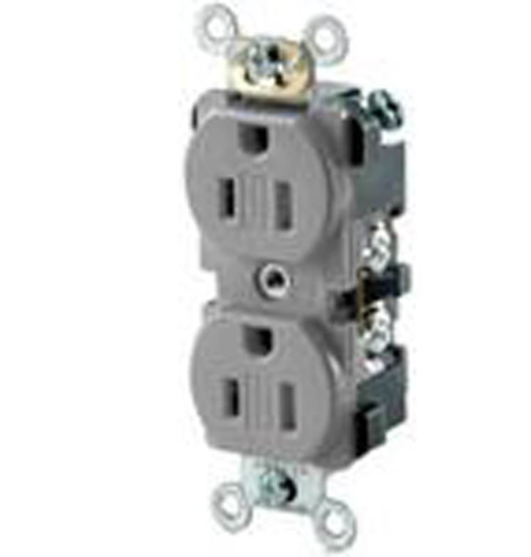Leviton TBR15-GY 15 Amp, 125 Volt, Narrow Body NEMA 5-15R, Gray Leviton TBR15-GY 15 Amp, 125 Volt, Narrow Body NEMA 5-15R, Gray