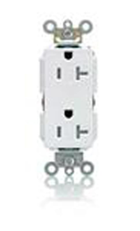 Leviton TDR20-W Tamper Resistant Decora Duplex Receptacle, 20A, 125V, White