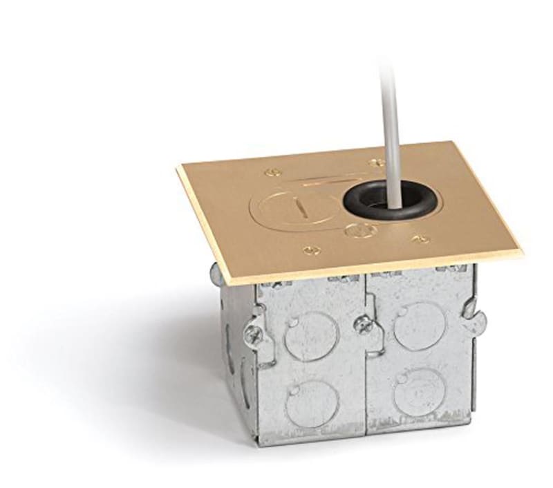 Lew Electric RCFB-1 Floor Box, Recesses Hybrid Single Gang - Brass Lew Electric RCFB-1 Floor Box, Recesses Hybrid Single Gang - Brass