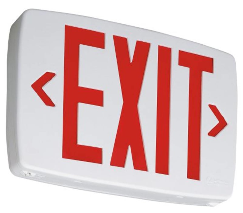 Cooper Sure-Lites Red Lettering Polycarbonate LED Exit Sign APX7R Cooper Sure-Lites Red Lettering Polycarbonate LED Exit Sign APX7R