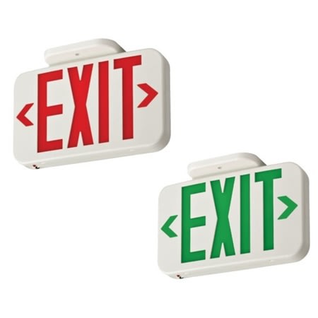 EXRG-EL-M6 LED Exit Sign, Red/Green, Backup Battery