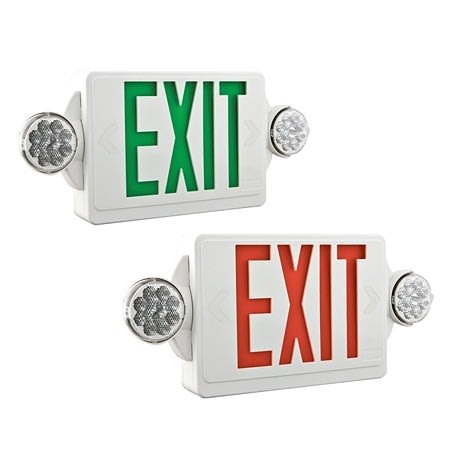 Lithonia Lighting LHQM LED G M LED Exit Sign, Green, 2 LED Heads