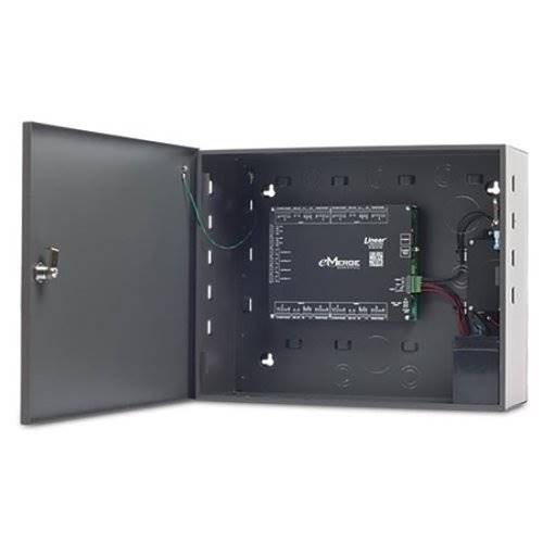 Linear EXN-4MP eMerge Elite E3 Series 4-Door Expansion Node in Metal Enclosure with Power Distribution Module, Includes 4 Reader Ports, 8 Inputs, 8 Outputs, Integrated Tamper Switch, and Optional PoE Linear EXN-4MP eMerge Elite E3 Series 4-Door Expansion Node in Metal Enclosure with Power Distribution Module, Includes 4 Reader Ports, 8 Inputs, 8 Outputs, Integrated Tamper Switch, and Optional PoE