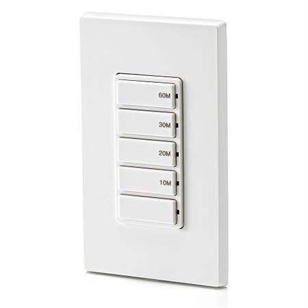 Leviton DT160-1LW 15A Single-Pole Decora Timer 5-Key 10/20/30/60 Minutes, White