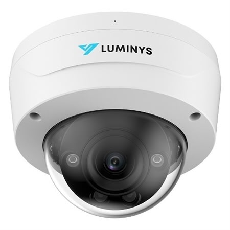 Luminys N5D-8LAV 8MP LumiLuxSmart IP Dome Camera with IR and White-Light LEDs, 2.7-12mm Varifocal Lens