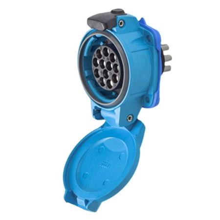 03a4001 15a pin & sleeve receptacle 11p+g blue