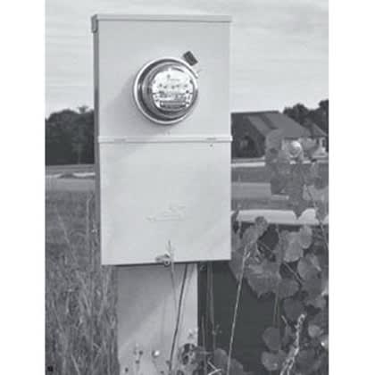 Midwest M281C1P6H Meter Main, Pedestal, 200A, 4 Space, Ring Type, 4 Jaw, 1PH, 22kAIC