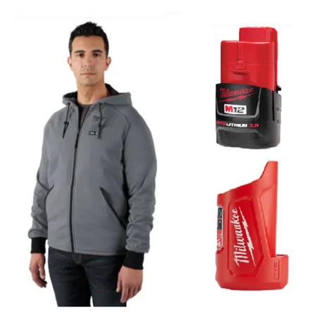 306g21s m12™ heated hoodie kit small gray