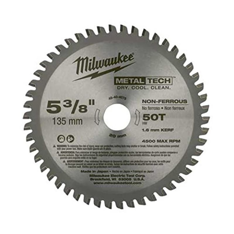Milwaukee 48-40-4075 5-3/8-Inch 50T Non-Ferrous Metal Blade Milwaukee 48-40-4075 5-3/8-Inch 50T Non-Ferrous Metal Blade
