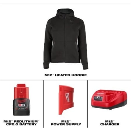 f200b212x m12™ women's heated hoodie kit black 2x f200b212x m12™ women's heated hoodie kit black 2x