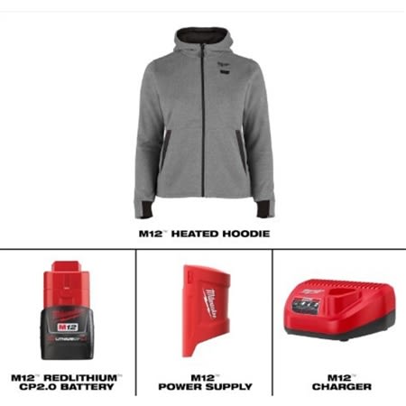 f200g21s m12™ women's heated hoodie kit gray small f200g21s m12™ women's heated hoodie kit gray small