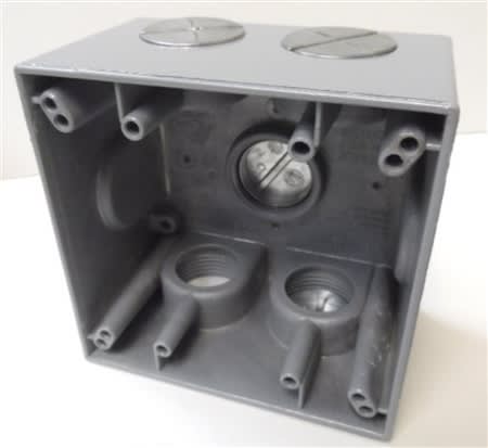 30596 weatherproof outlet box 2 gang (5) 1 outlets