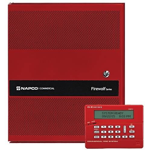 Napco GEMC-FW-32CNVKT Firewolf Series 2-Wire Zone Conventional Commercial Fire Alarm Panel, 32-Point, 24V, 4A