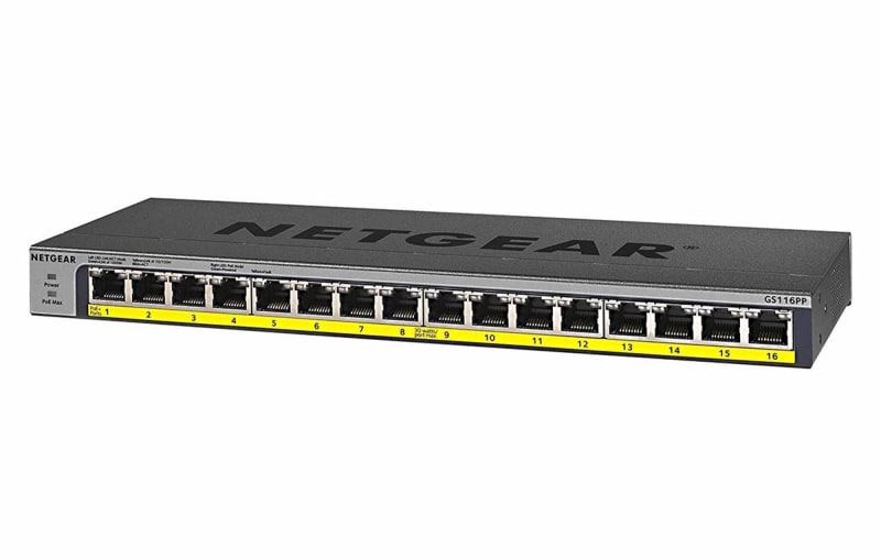 NETGEAR 16-Port PoE/PoE+ Gigabit Ethernet Unmanaged Switch NETGEAR 16-Port PoE/PoE+ Gigabit Ethernet Unmanaged Switch