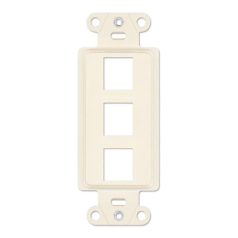 On-Q WP3413-LA 1-Gang Decorator Outlet Strap; Wall Box, (3) Receptacles, (3) Keystones, High Impact Flame Retardant