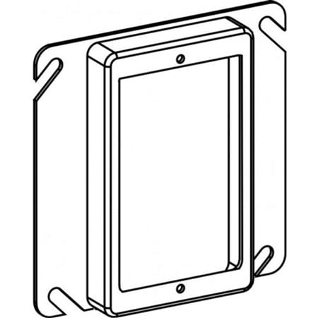 41075 4 square cover mud ring 1device 34 raised