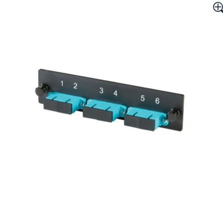 Ortronics OR-OFP-SCD06LC Adapter Plate, 6 Fibers, Black/Aqua