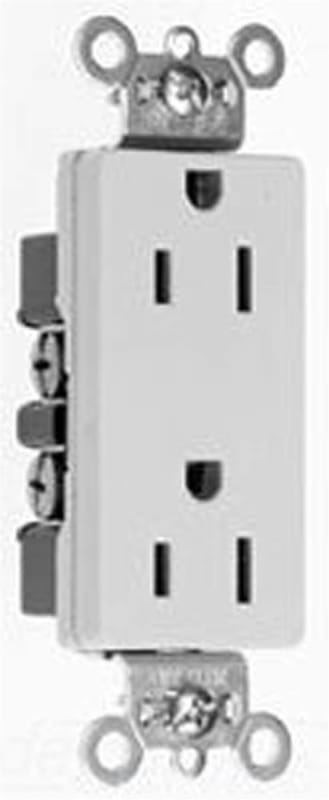 Pass ; Seymour 26352-W Double Pole Duplex Receptacle; Wall Mount, 125 Volt, 20 Amp, White