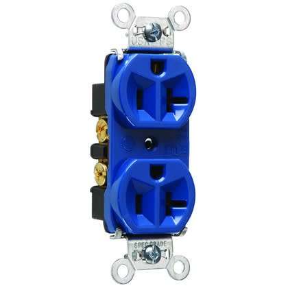 Pass & Seymour 5362-BL Duplex Receptacle 20A 125V Blue