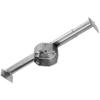 P&S 65501 4" Octagon Ceiling Box with Bar Hanger, Depth: 1-1/2", Metallic
