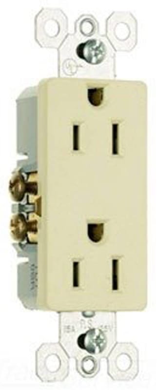 Pass & Seymour 885-I Duplex Receptacle NEMA 5-15R, Ivory, Pass & Seymour 885-I Duplex Receptacle NEMA 5-15R, Ivory,
