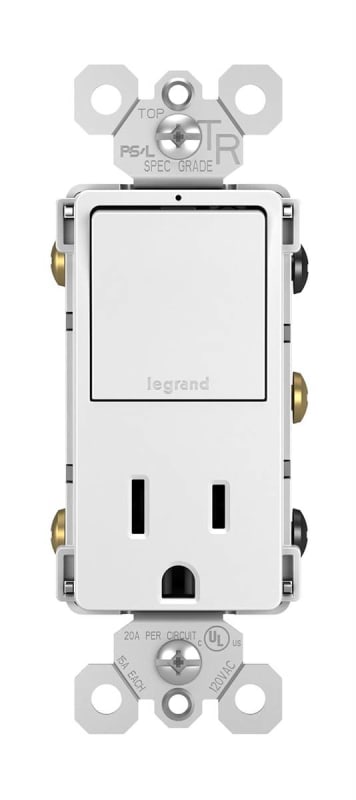 Pass & Seymour RCD38TRW 15 Amp 1-Pole 3-Way White Tamper-Resistant Outlet Switch Pass & Seymour RCD38TRW 15 Amp 1-Pole 3-Way White Tamper-Resistant Outlet Switch