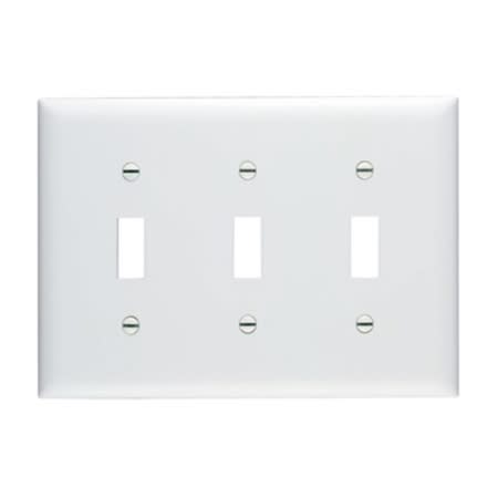 tp3w toggle switch wallplate 3gang nylon white