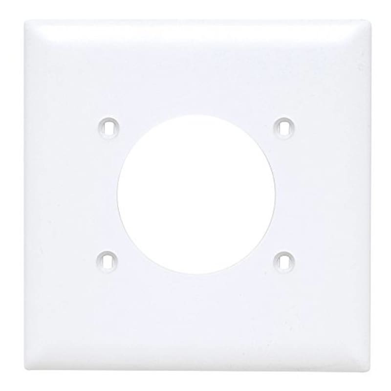 TP703W White Power Outlet Receptacle Opening 2.1563" hole 2-Gang