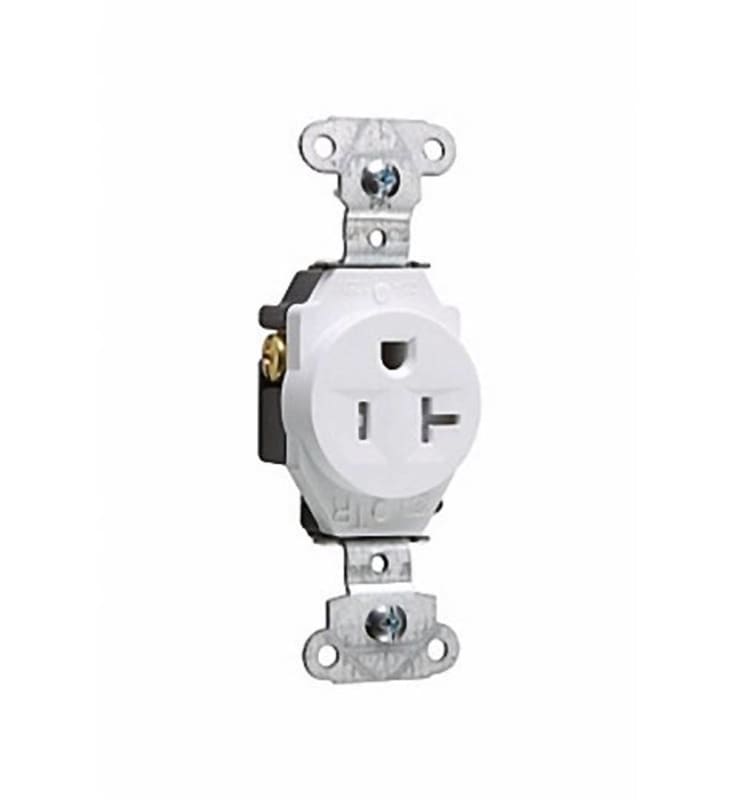 Pass ; Seymour TR5351-W Tamper Resistant Double Pole Single Receptacle; Wall Mount, 125 Volt AC, 20 Amp, White Pass ; Seymour TR5351-W Tamper Resistant Double Pole Single Receptacle; Wall Mount, 125 Volt AC, 20 Amp, White