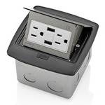 Leviton PFUS1-MB Pop-Up Floor Box, USB Charger, Outlet