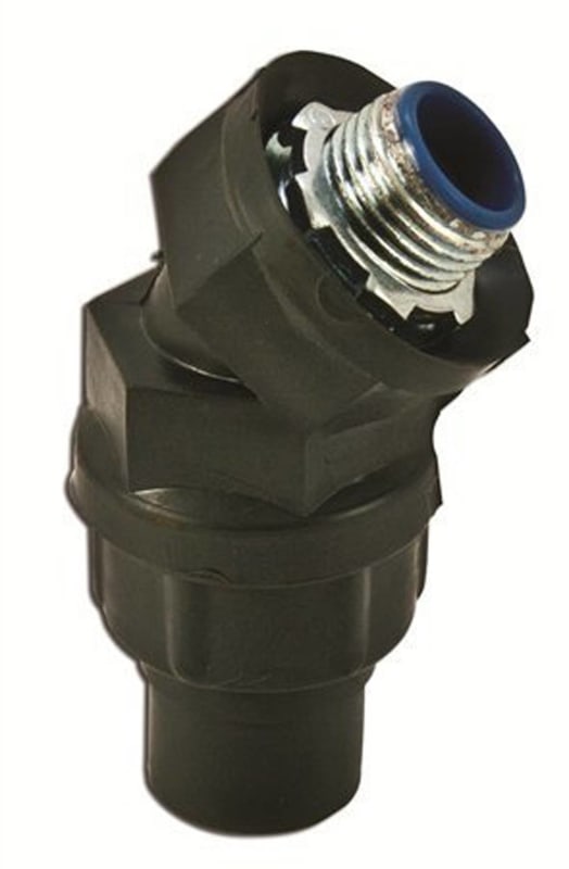 Plasti-Bond PR5342 Liquidtight Connector, 45????, 1/2", PVC Coated Steel