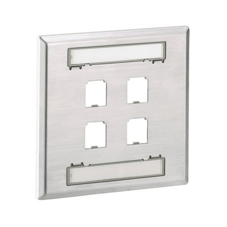 cfpl4s2gy faceplate 4 port double gang classic