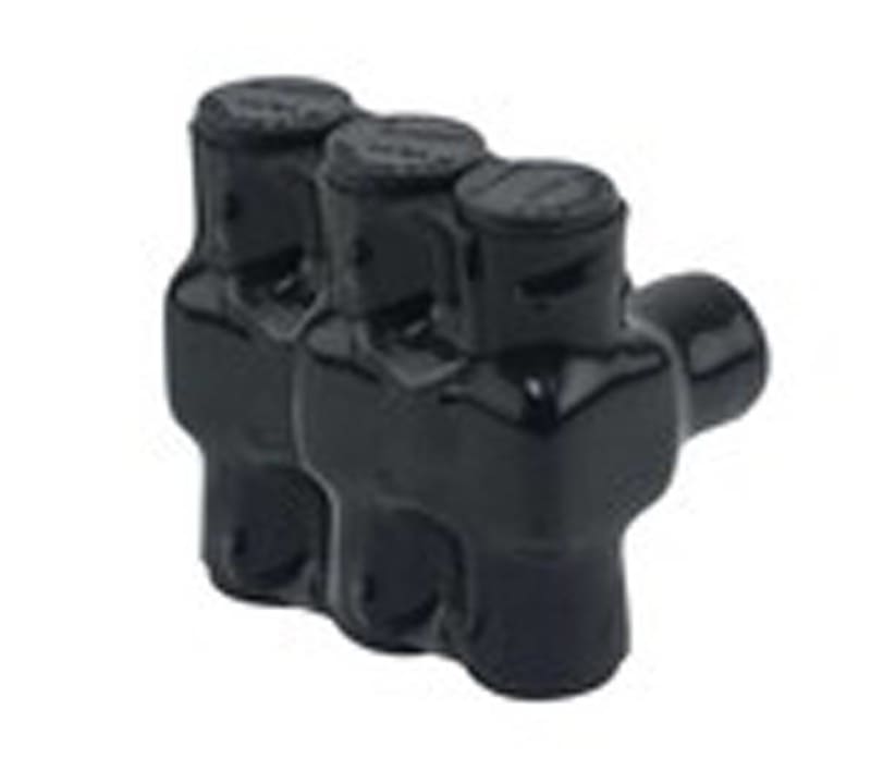 Penn-Union Insulated Cable Connector, Dual Entry, 14 AWG to 4 AWG, AL/CU