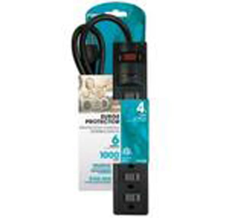 Prime Wire PB802225 15A, 120V, 1875W, 6 Outlet Power Strip, 4ft Cord Prime Wire PB802225 15A, 120V, 1875W, 6 Outlet Power Strip, 4ft Cord