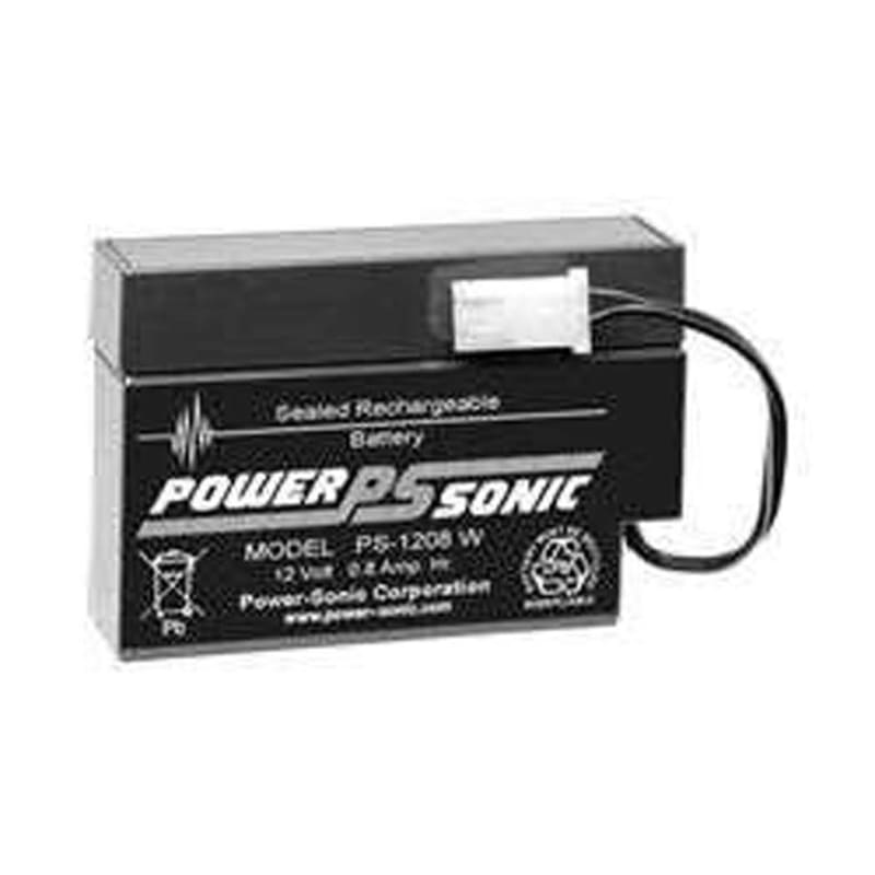 PowerSonic PS-1208WL 12 V / 0.8 Amp Hour Sealed Lead Acid Battery with wire lead PowerSonic PS-1208WL 12 V / 0.8 Amp Hour Sealed Lead Acid Battery with wire lead