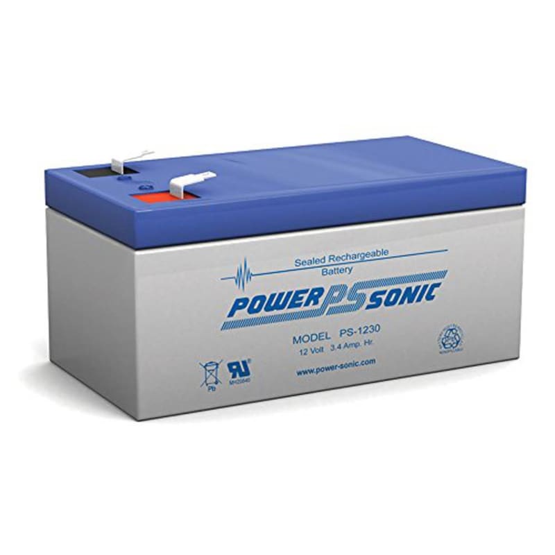 Power Sonic PS-1230 PS Series 12V, 3.4Ah General Purpose Rechargeable SLA Battery, F1 Terminals