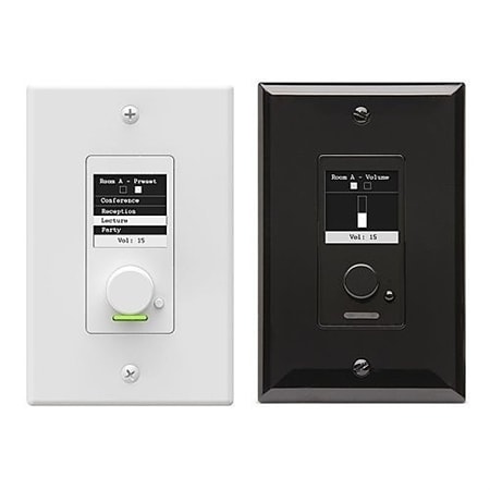 QSC C1 AXON Wall Controller Single-Gang with OLED Display and Rotary Encoder